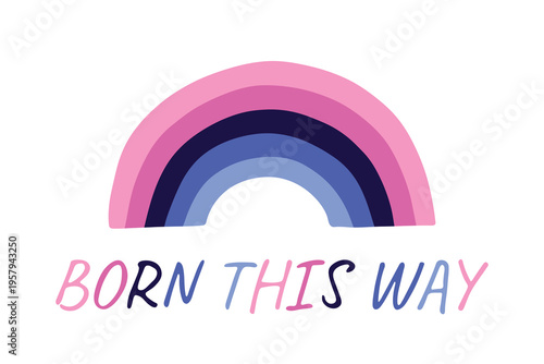 Colorful rainbow shape Omnisexual pride flag Happy pride day LGBTQIA community Pride Month Vector hand drawn doodle for posters, stickers, logo, cards