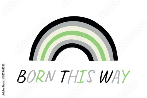 Colorful rainbow shape Agender pride flag Happy pride day LGBTQIA community Pride Month Vector hand drawn doodle for posters, stickers, logo, cards