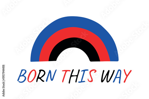 Colorful rainbow shape Polyamory pride flag Happy pride day LGBTQIA community Pride Month Vector hand drawn doodle for posters, stickers, logo, cards