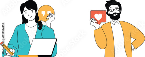 Digital communication and feedback exchange between colleagues