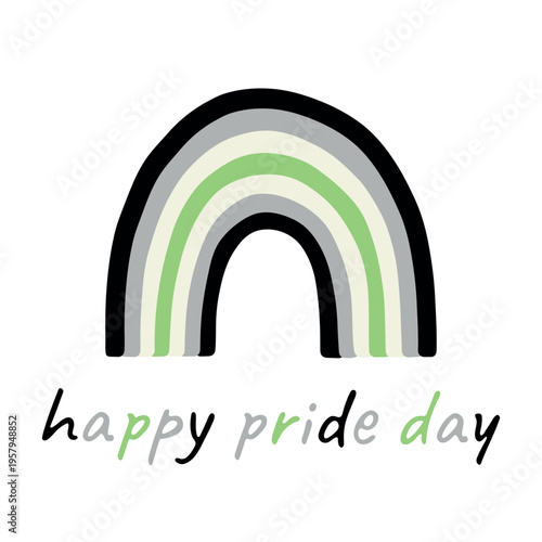 Colorful rainbow shape Agender pride flag Happy pride day LGBTQIA community Pride Month Vector hand drawn doodle for posters, stickers, logo, cards