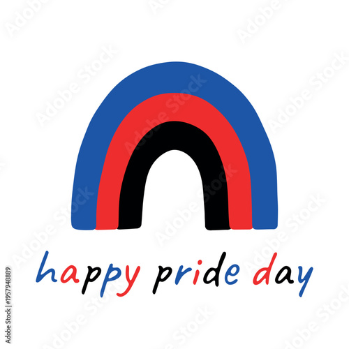 Colorful rainbow shape Polyamory pride flag Happy pride day LGBTQIA community Pride Month Vector hand drawn doodle for posters, stickers, logo, cards