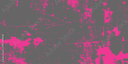 Abstract textured background featuring a striking contrast of pink hues splashed across a muted gray canvas. This photorealistic art piece evokes a sense of both elegance and edgy allure.