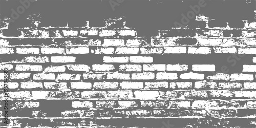 Abstract an old and weathered brick wall, it's a perfect visual metaphor for concepts like decay, history, or resilience. The textured surface and worn appearance create a sense of age and character.