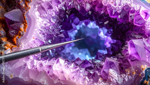 A vibrant bouquet of blooming lilac and violet flowers in shades of purple and yellow, purple, pink and blue displays the macro beauty of spring flora in a lush summer garden