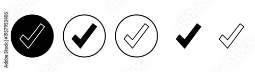 Check mark icon vector. Tick mark sign and symbol