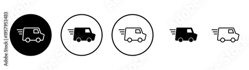 Delivery truck icon vector. Delivery truck sign and symbol. Shipping fast delivery icon