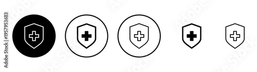 Health insurance icon vector. Insurance health document sign and symbol