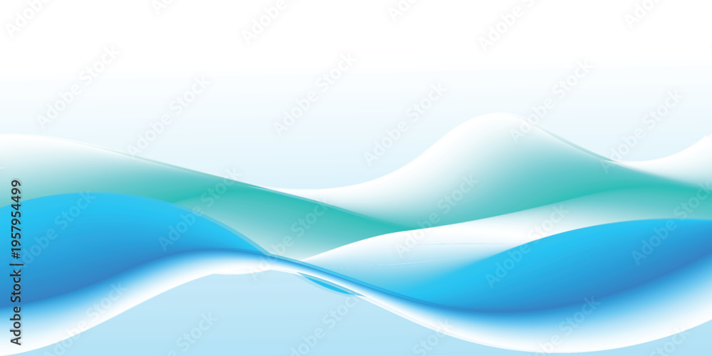 Fototapeta premium Abstract Blue Turquoise Wave Background Modern Flowing Gradient Design