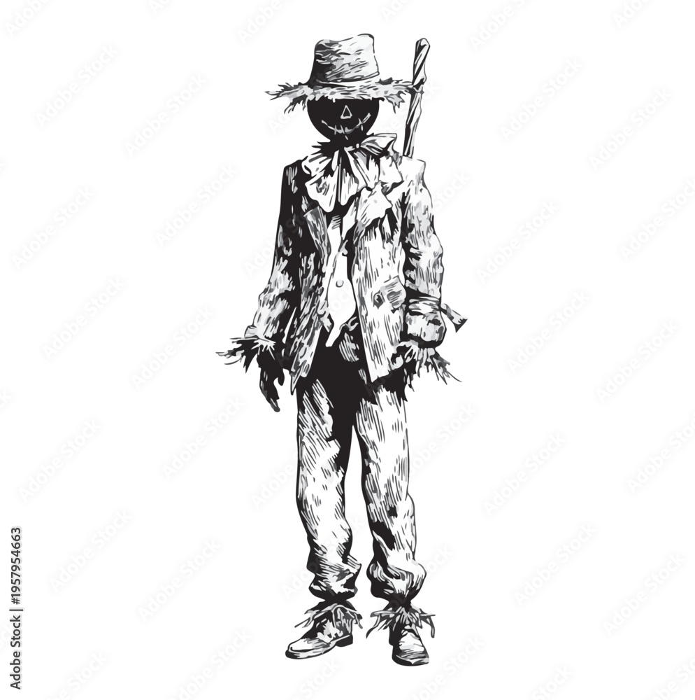 Obraz premium scarecrow horror vector