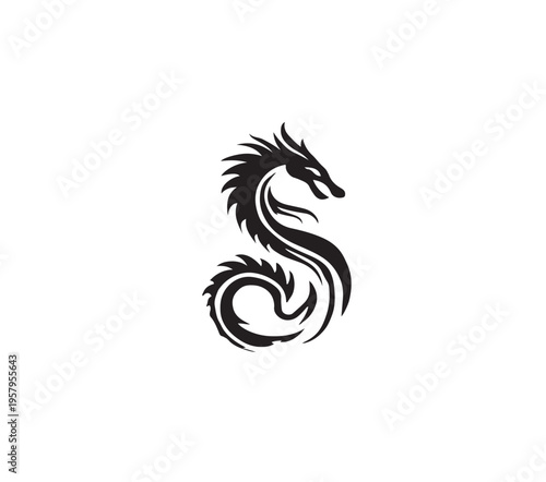 tribal dragon logo vector