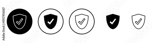 Shield check mark icon vector. Protection approve sign. Insurance icon