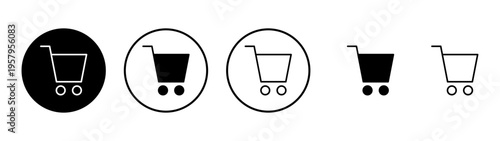 Shopping icon vector. Shopping cart sign and symbol. Trolley icon