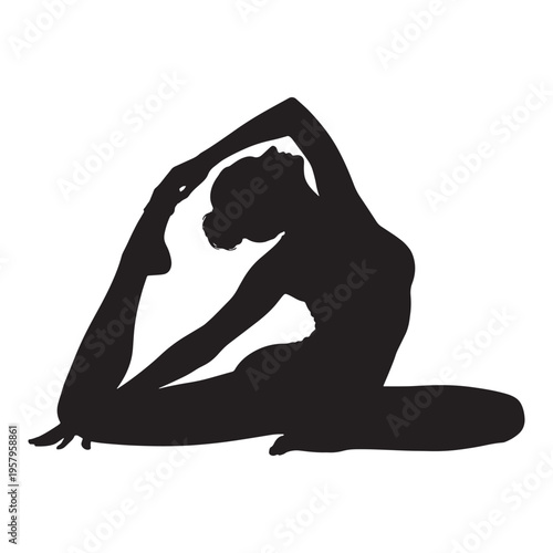 Silhouette of a woman in a yoga pose
