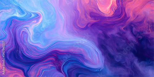 Abstract, fluid, artistic, swirling of vibrant color palette and dreamlike flow. An abstract representation of imagination.