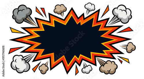 Retro Comic Explosion Burst Bubble for Action Text