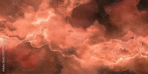 Abstract the sky, the air filled with vibrant orange clouds, showcasing an ethereal beauty and inviting viewers to immerse themselves in its atmospheric charm. 