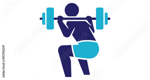 Person Performing Barbell Squat Exercise for Strength Training and Fitness
