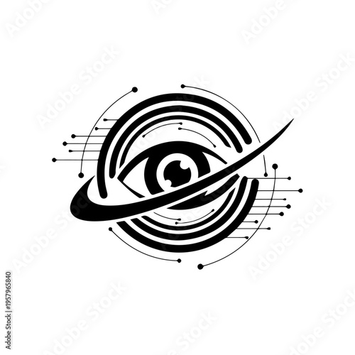 Digital Eye Futuristic Abstract Logo Design