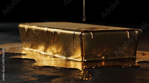 A close-up view of a gleaming gold bar, showcasing its luxurious texture and reflective surface, ideal for finance topics.