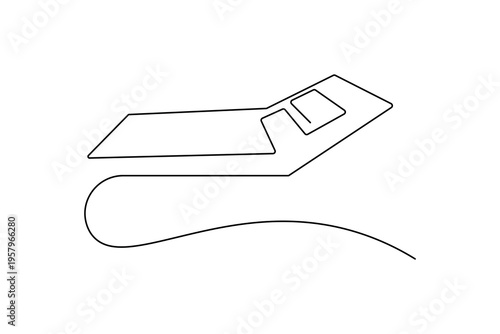 Calculator continuous one line drawing minimalist style isolated outline vector illustration