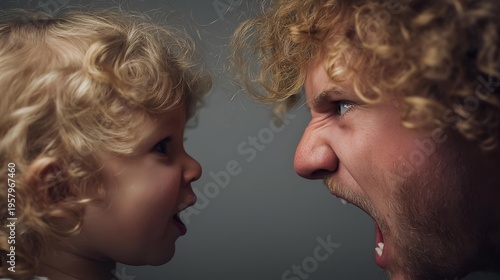 A dramatic expression of emotion featuring a child and an adult engaged in a lively interaction.