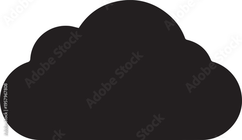 A black cloud on a white background