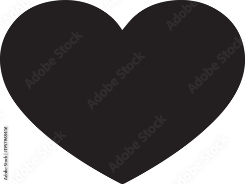A large black heart on a white background