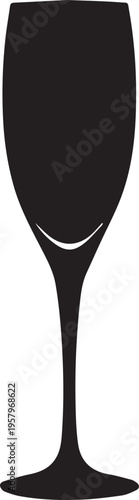A black silhouette of a wine glass on a white background