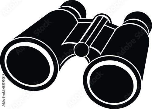 Binoculars optical instrument observation vision exploration vector icon