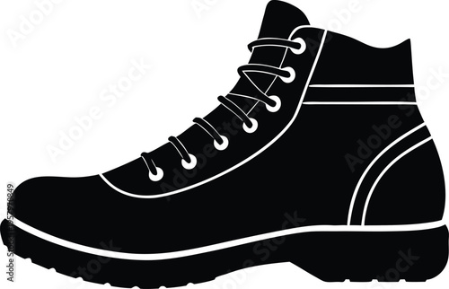 Hiking work boot shoe icon vector graphic element