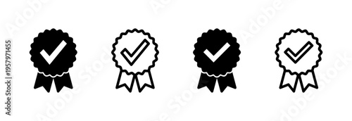 Approved icon vector illustration. Certified Medal Icon. check mark