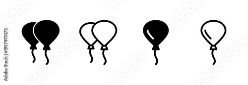 Balloon icon vector illustration. Party balloon sign and symbol