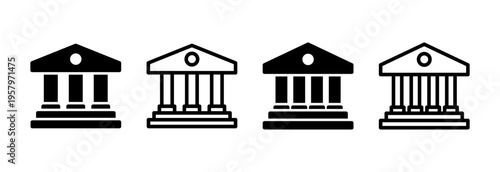Bank icon vector illustration. Bank sign and symbol, museum, university