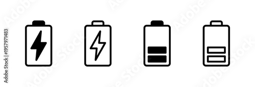 Battery icon vector illustration. battery charging sign and symbol. battery charge level