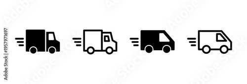 Delivery truck icon vector illustration. Delivery truck sign and symbol. Shipping fast delivery icon