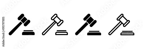 Gavel icon vector illustration. judge gavel sign and symbol. law icon. auction hammer
