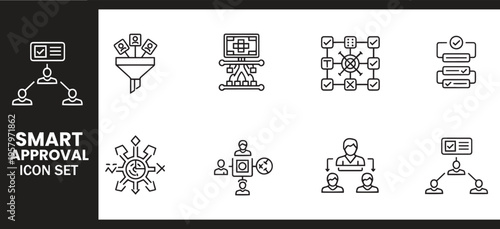 Smart Approval System and Candidate Selection Process Icon Set