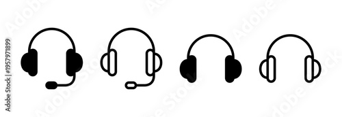Headphone icon vector illustration. Headphone sign and symbol