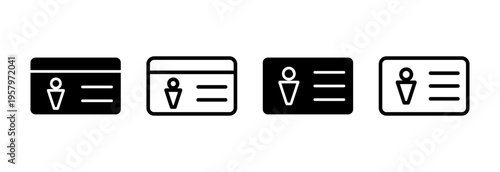 License icon vector illustration. ID card icon. driver license, staff identification card