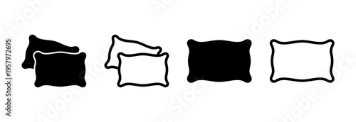 Pillow icon vector illustration. Pillow sign and symbol. Comfortable fluffy pillow