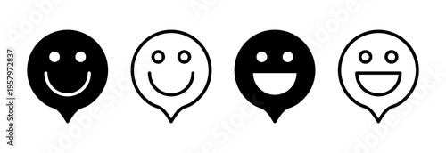 smile icon vector illustration. smile emoticon icon. feedback sign and symbol