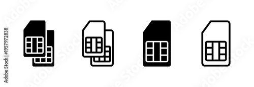 Sim card icon vector illustration. dual sim card sign and symbol