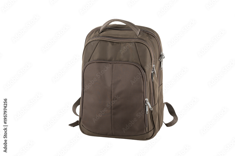 Naklejka premium The assembled backpack isolated in a white background.