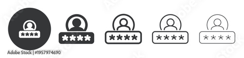 Password Security thin line and solid icon. Multi series icon. Web minimal icon