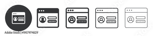 Web Account Login thin line and solid icon. Multi series icon. Web minimal icon
