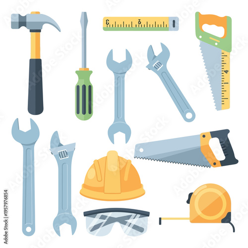 Collection of assorted construction and DIY tools