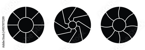 Photo collage with Geometric circle. Abstract circular photo frame collage design. picture wall album for abstract background, business, collage art, digital photo, papers. Vector illustration. 