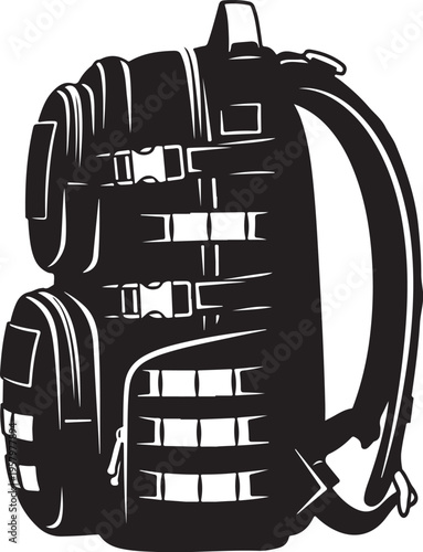 Vector illustration of a black backpack