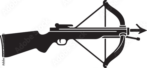 Vector crossbow icon, black silhouette